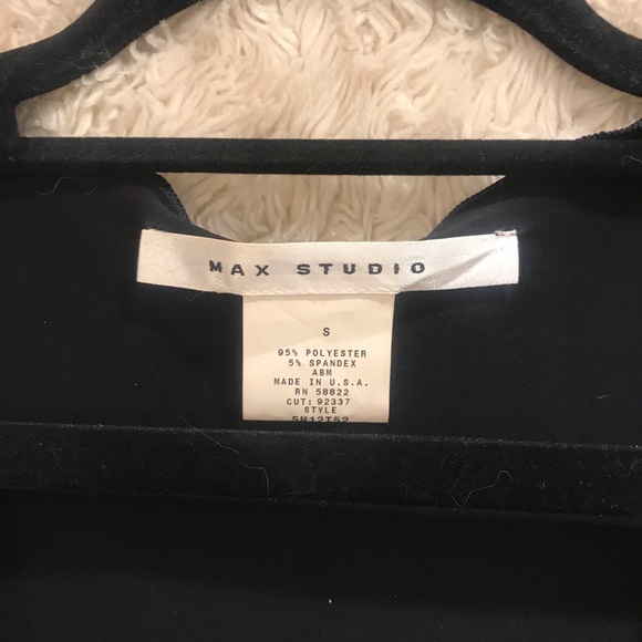 Max Studio Size Small Black Wrap Dress, Scalloped - Picture 2 of 5